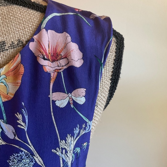 ANTHROPOLOGIE HD in Paris Hidden Isle Silk Floral Print Dress 10 - Picture 9 of 14
